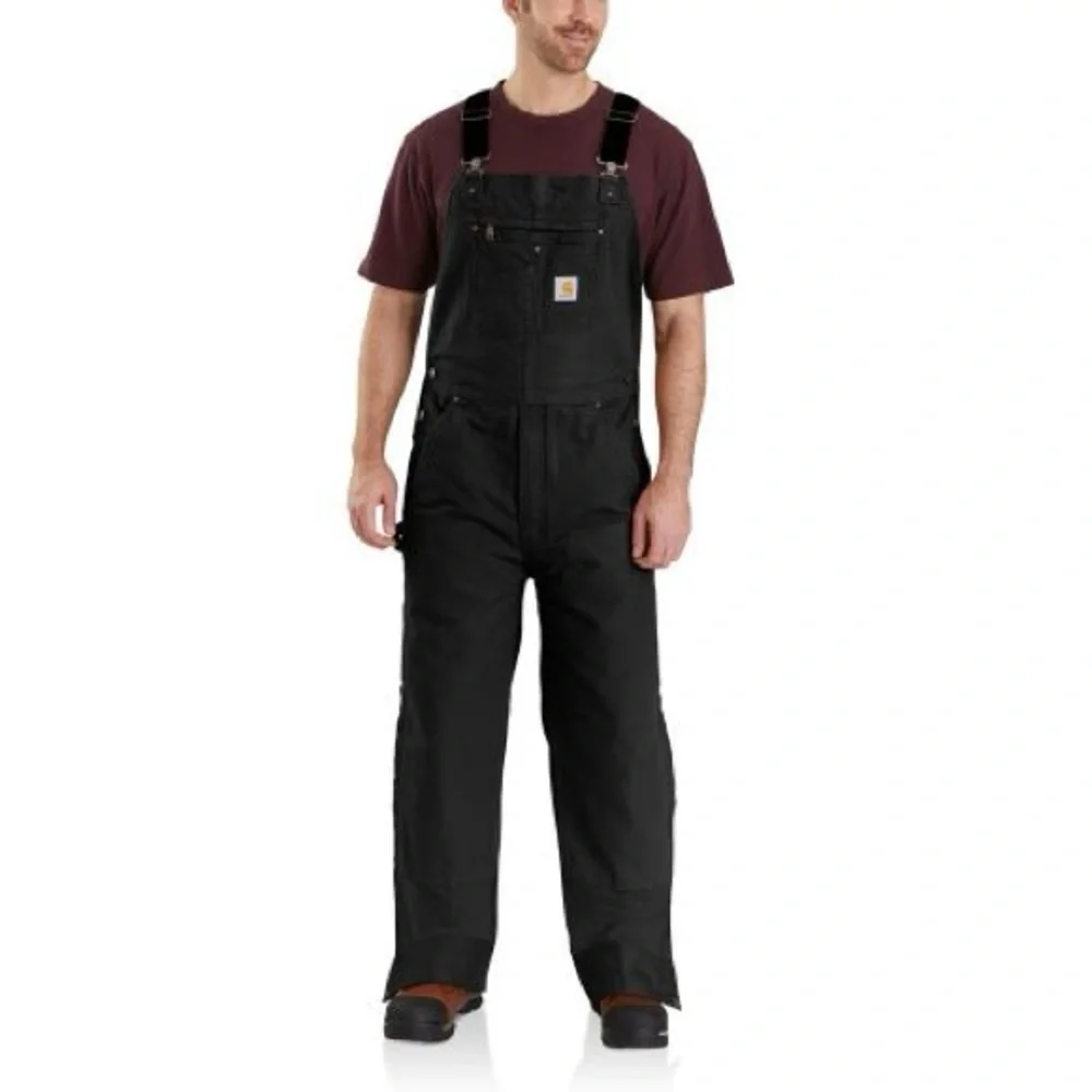 Carhartt 104031 - Washed Duck Bib Overalls - Quilt Lined 3xl black